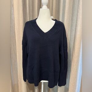 GAP oversized split-hem v-neck sweater